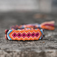 Hippie arm bracelet with colorful decorative detailing