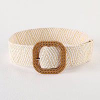 Wide hippie belt in 70s vintage style with buckle