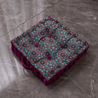 Floral print hippie throw pillow for a boho couch