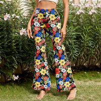 Chic bell bottom wide leg boho pants in cotton