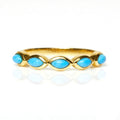 Anillo hippie fino de plata con cuentas multicolor