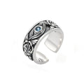 Hippie Ring für Herren mit Spiral-Design und eingelegtem Perlmuttstein