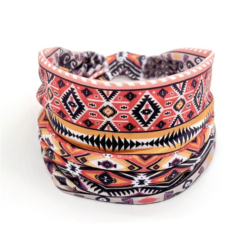 Women's hippie bandana in bright boho colors