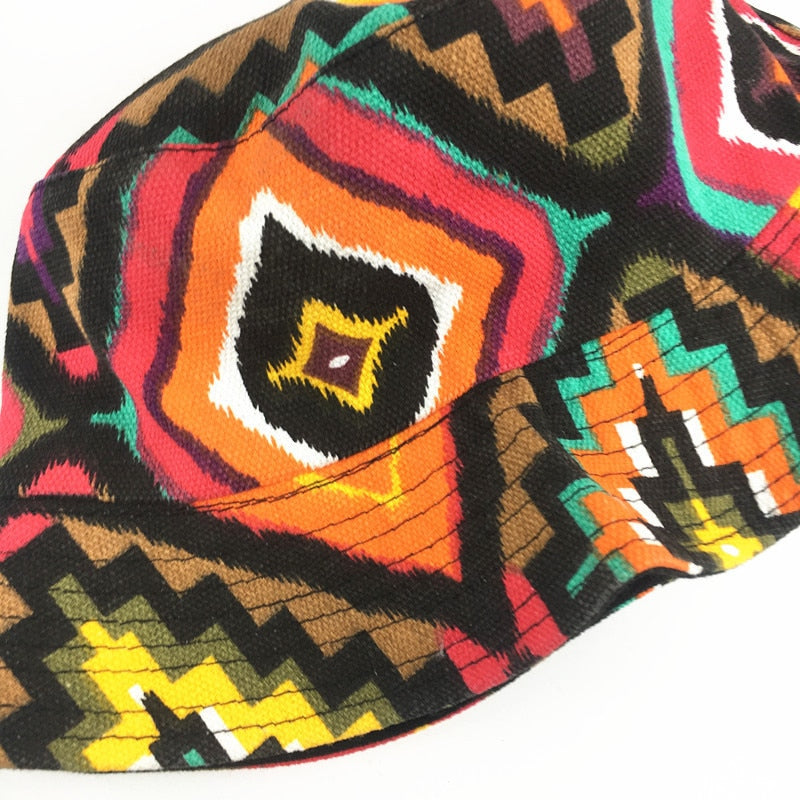 Sombrero Hippie Bucket Hombre, Estampado Azteca