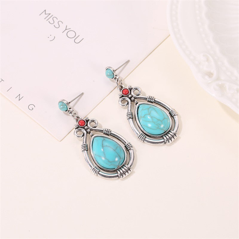Hippie Hoop Earrings with Agate