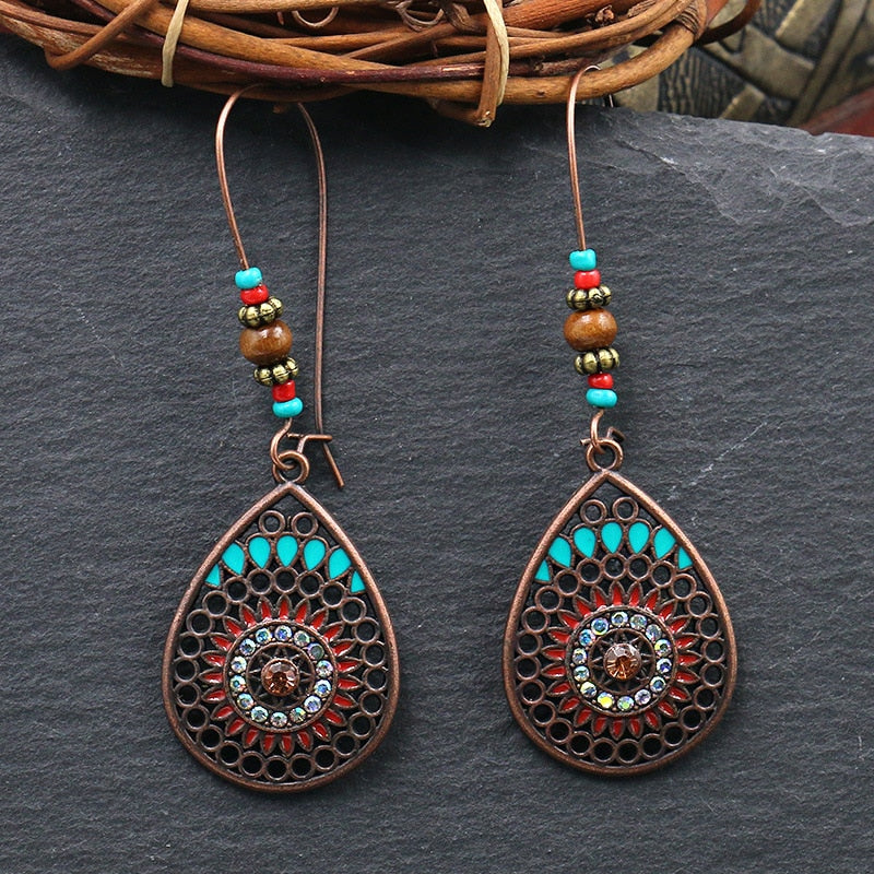 Pair of unisex boho hippie earrings for bold looks