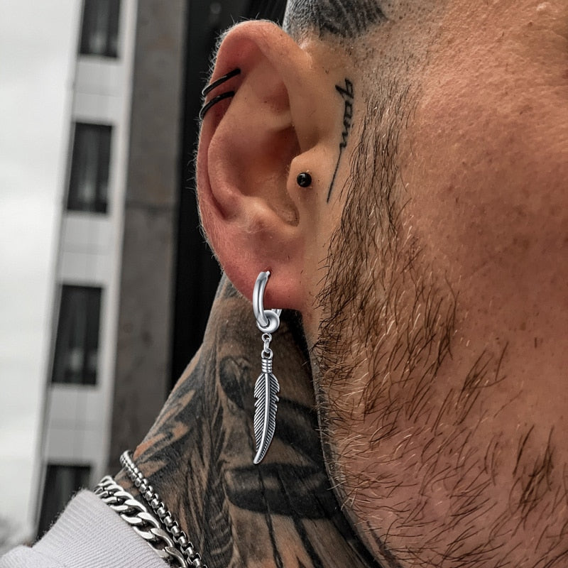 Duo Hippie Ohrringe für Herren mit klarem, modernem Design