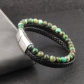 Herren Hippie Armband aus Stahl mit Mittelknoten und Ring-Detail