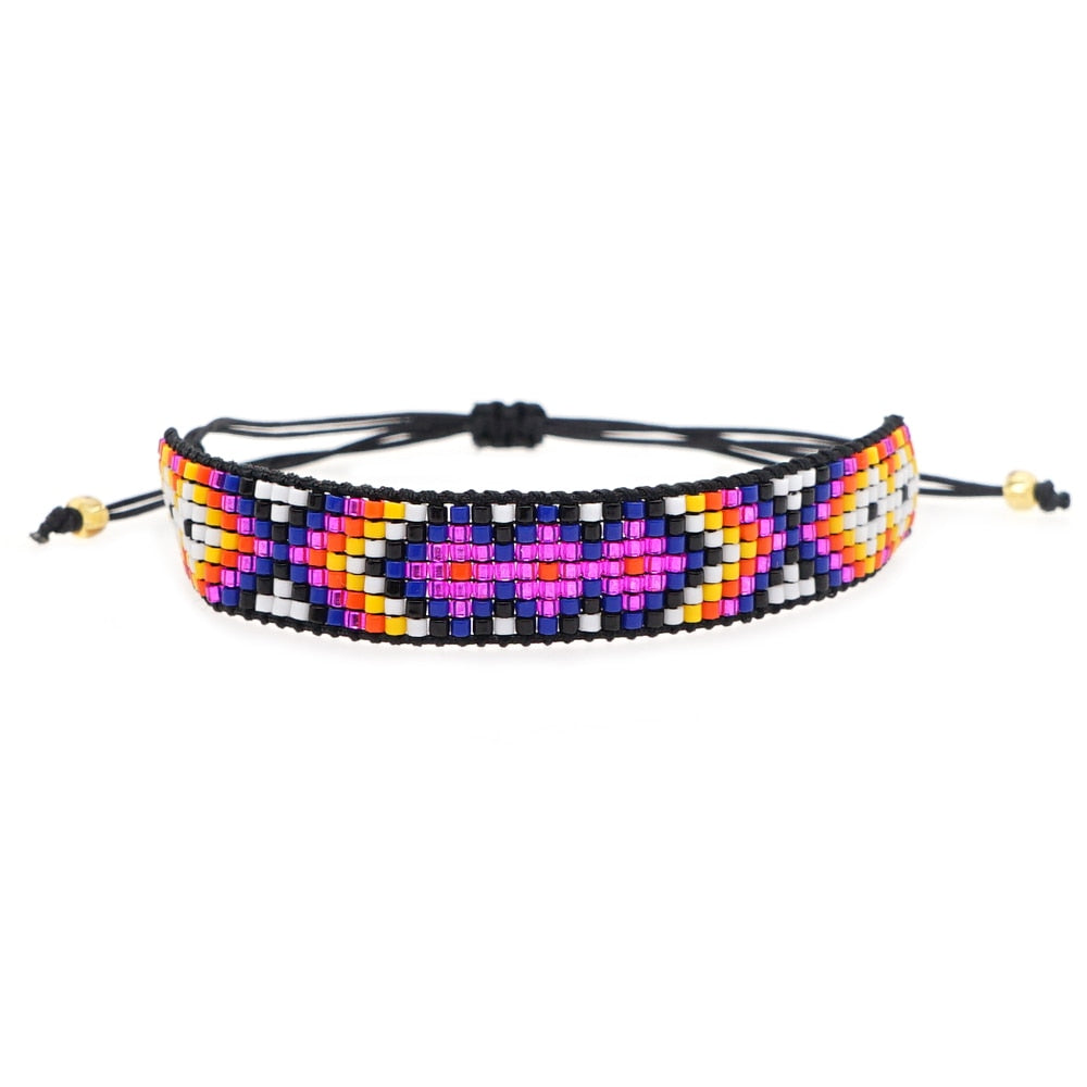 Brazilian woven friendship bracelet in bright boho colors