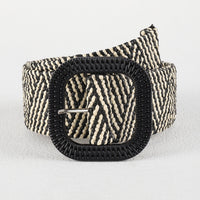 Elegant hippie chic nylon belt with a minimalist pattern