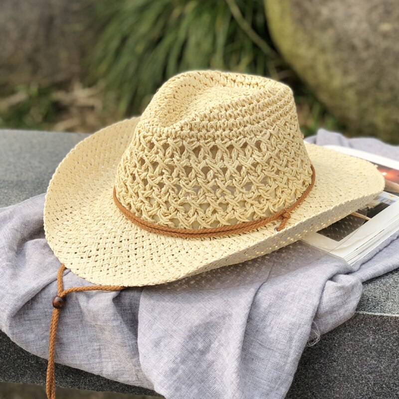 Hvid boho cowboyhat med et vintage westernlook