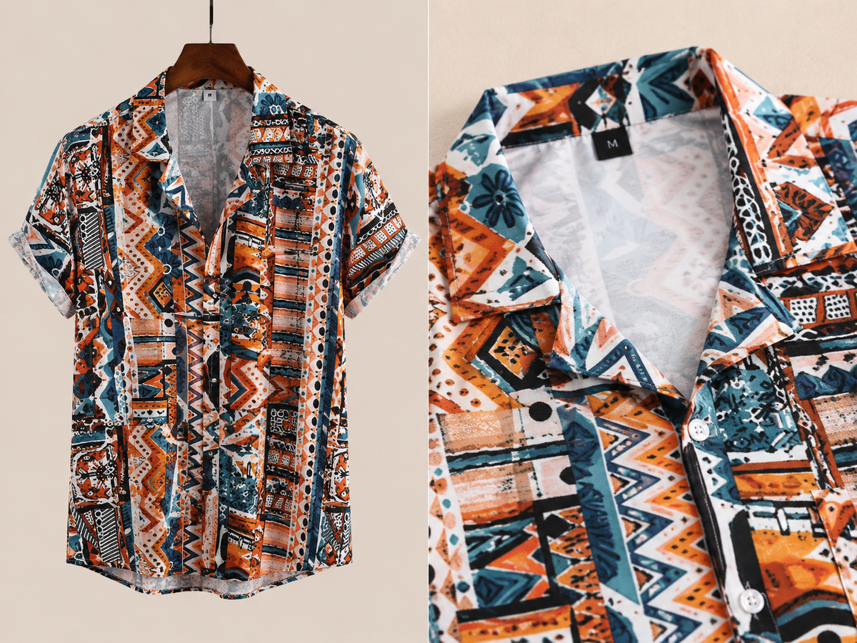 Mens Hippie Shirt · Aztec Print