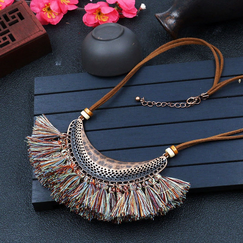 Fringe Hippie Bib Necklace