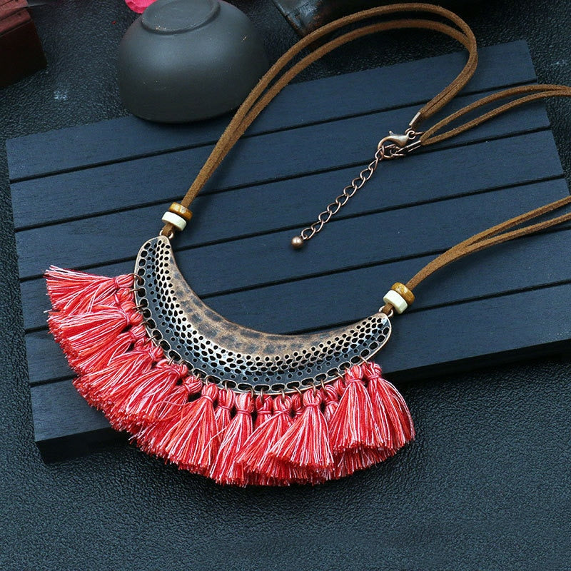 Fringe Hippie Bib Necklace
