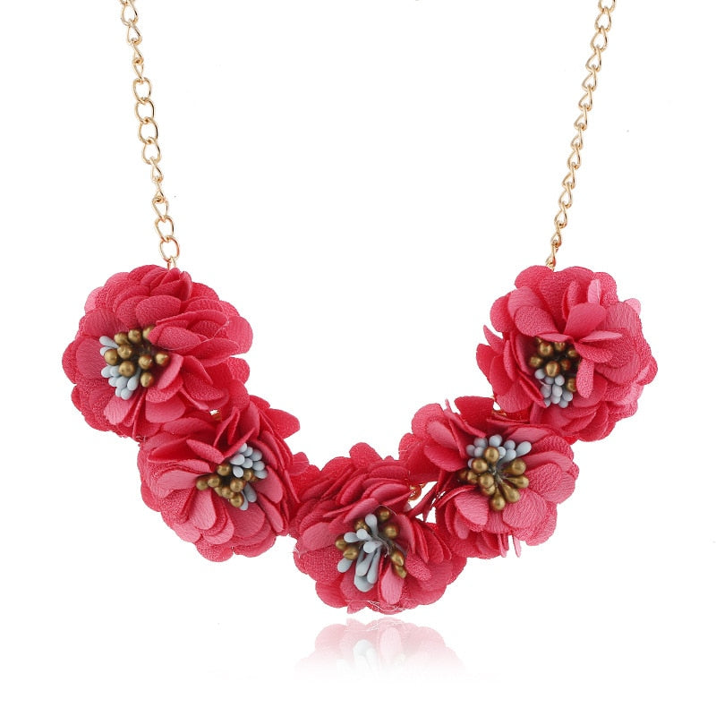 Hippie Chic Flower Necklace, Hippie Necklaces