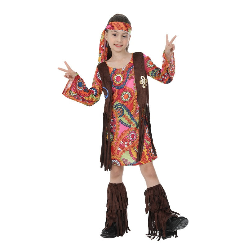 Girls Flower Power Hippie Costume, 3 Styles
