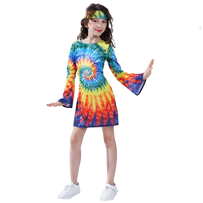 Girls Flower Power Hippie Costume, 3 Styles