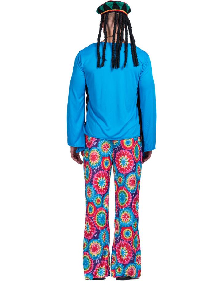 Mens Tie-Dye Fringe Vest Hippie Costume