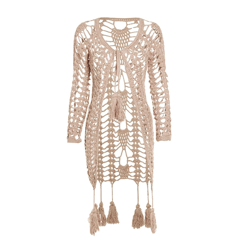 White embroidered knit vest with boho embroidery