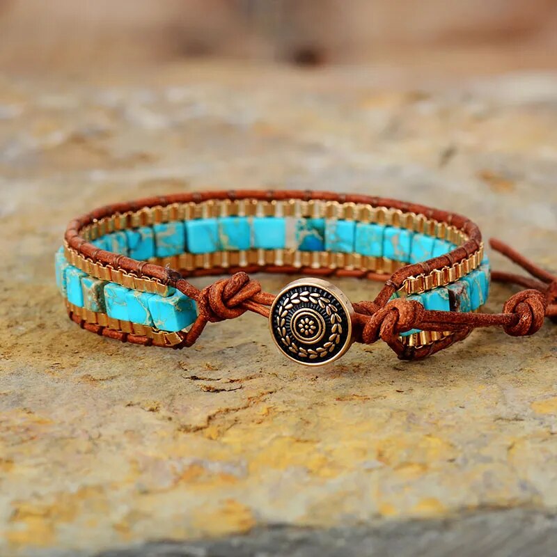Boho rannekoru – turkoosi, miesten