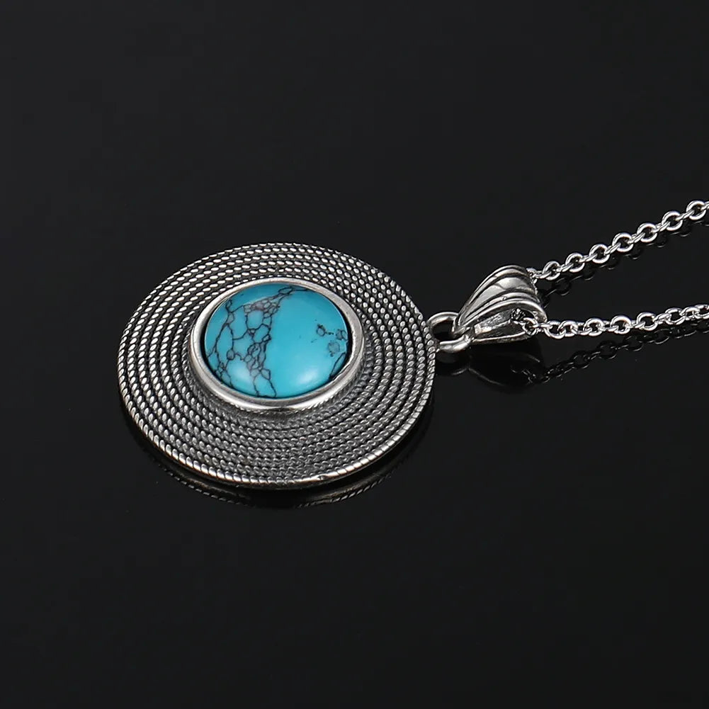 Turquoise Stone Hippie Necklace