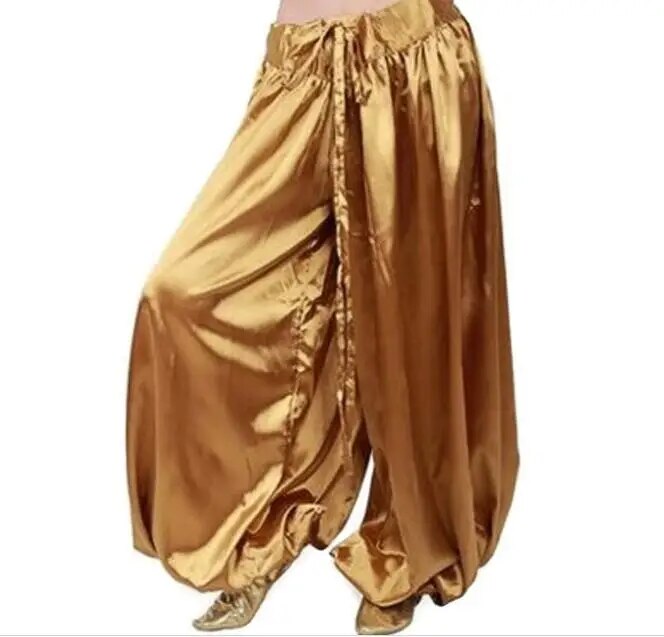 Gouden harembroek met een zachte, comfortabele val