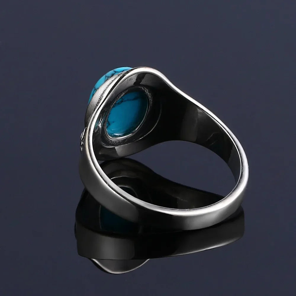 Southwestern Turquoise Hippie Ring · Brass
