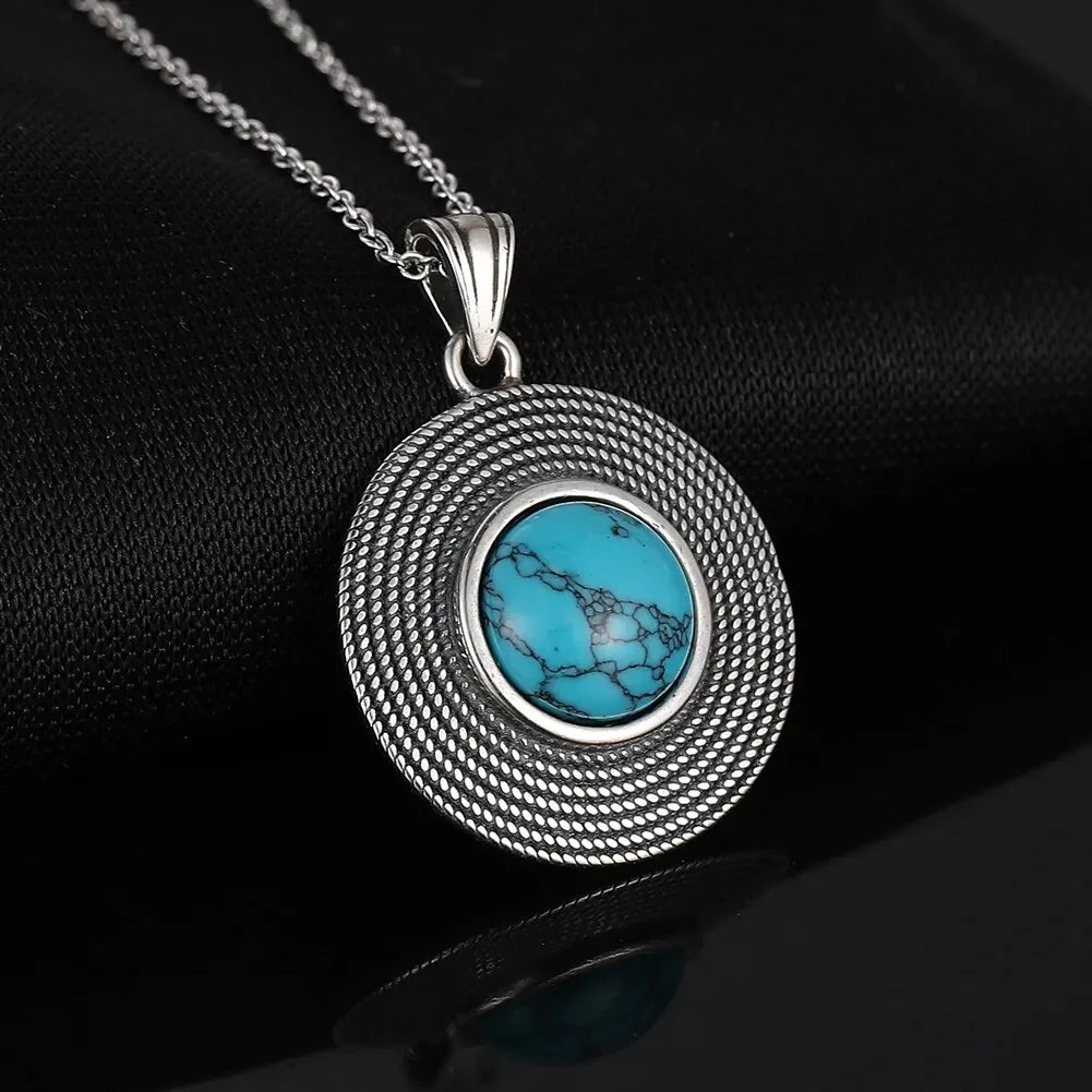 Turquoise Stone Hippie Necklace