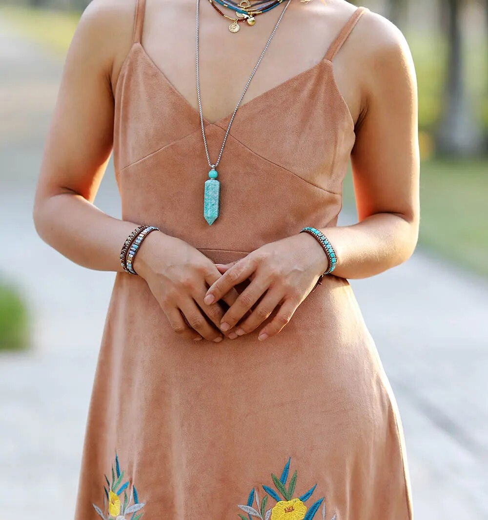Boho rannekoru – turkoosi, miesten