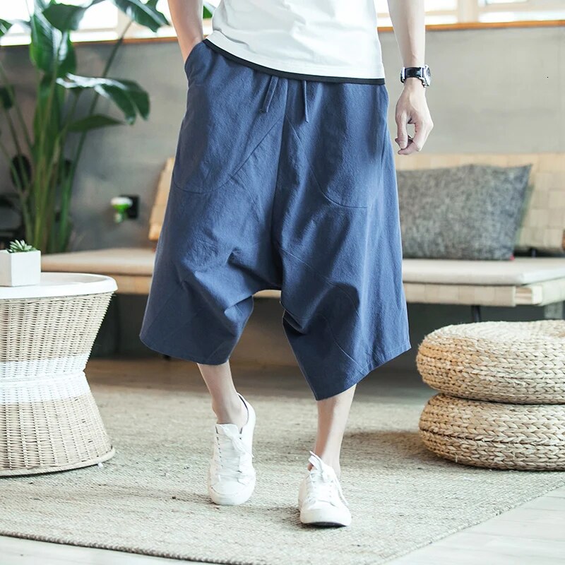 Cropped harem pants with a relaxed boho cut