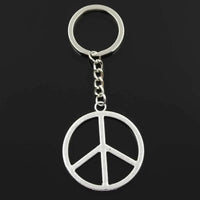 Peace and love symbol keychain with a sturdy metal ring