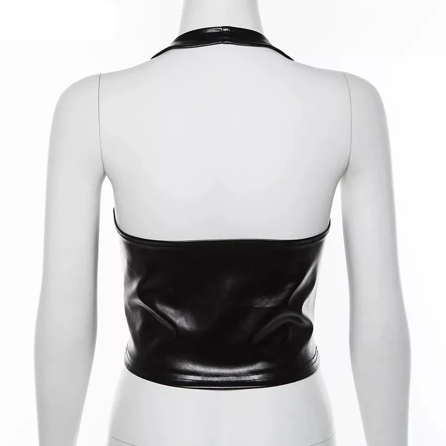 Women's Leather Crop Top