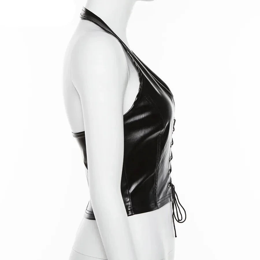 Women's Leather Crop Top