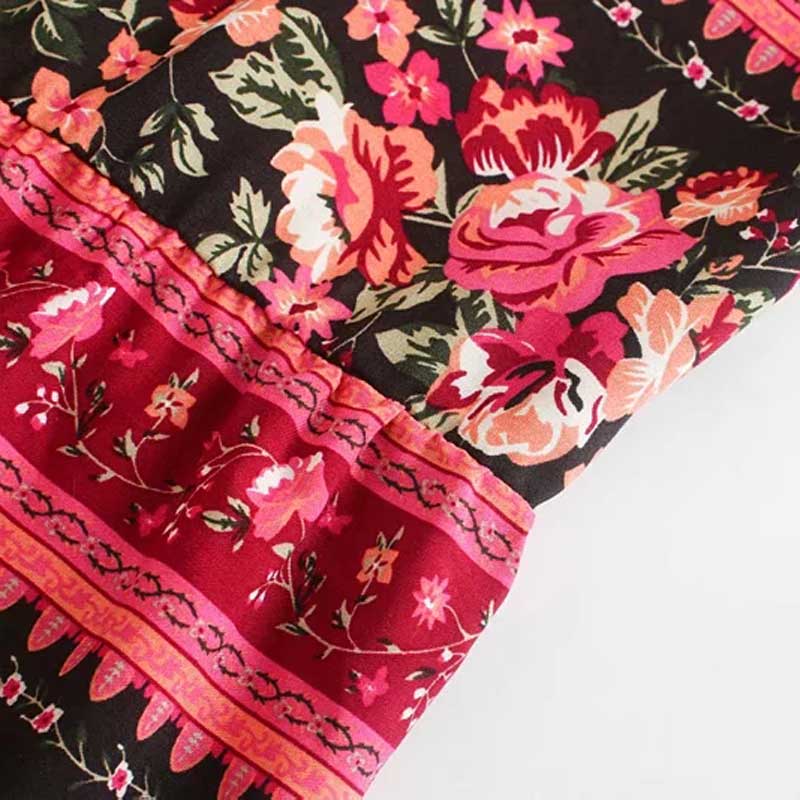 Boho top met bloemen voor dames, nog een blik op de snit