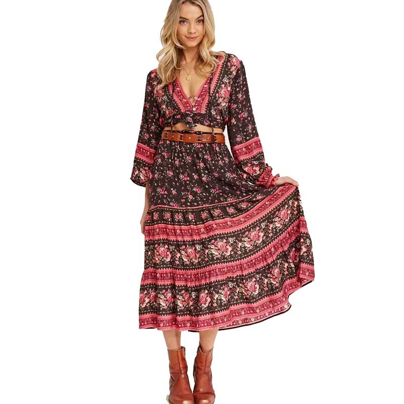 Hippie top voor dames van zachte stof, extra stylingbeeld