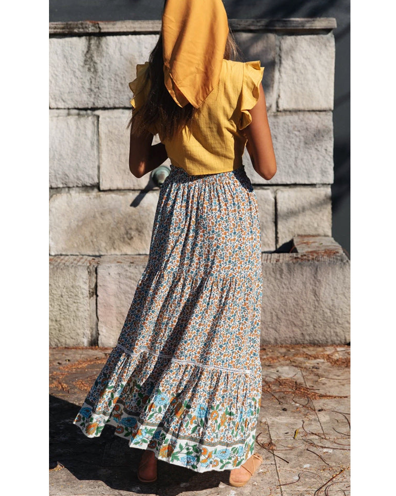 Boho Nederdel – Maxilængde Blomsterprint