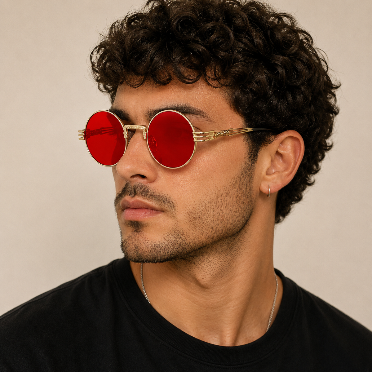 Mens Round Hippie Sunglasses · 70s Rock Style