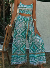 Flowy wide leg boho pants in a neutral color