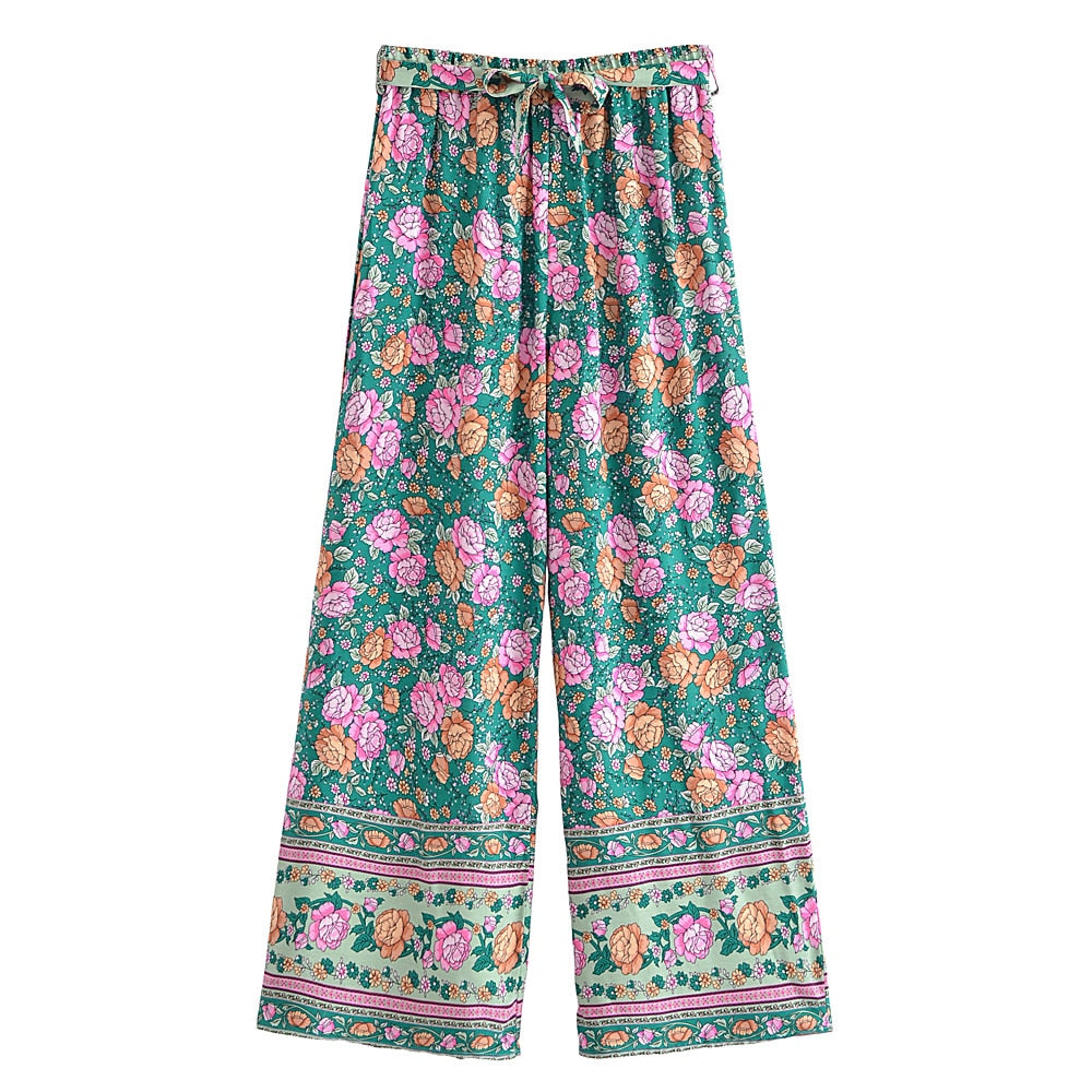Wide Leg Boho Pants, Hippie Style