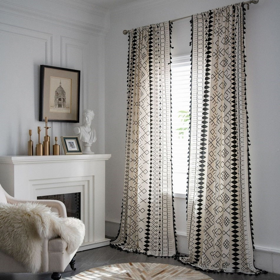 Hippie Style Curtains, Psychedelic Print