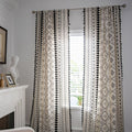 Hippie style curtains with a colorful psychedelic print