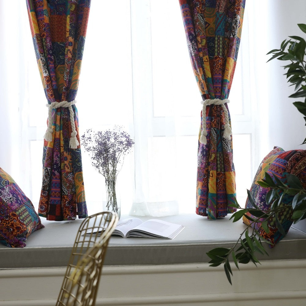 Boho Curtains – Multicolor Patchwork