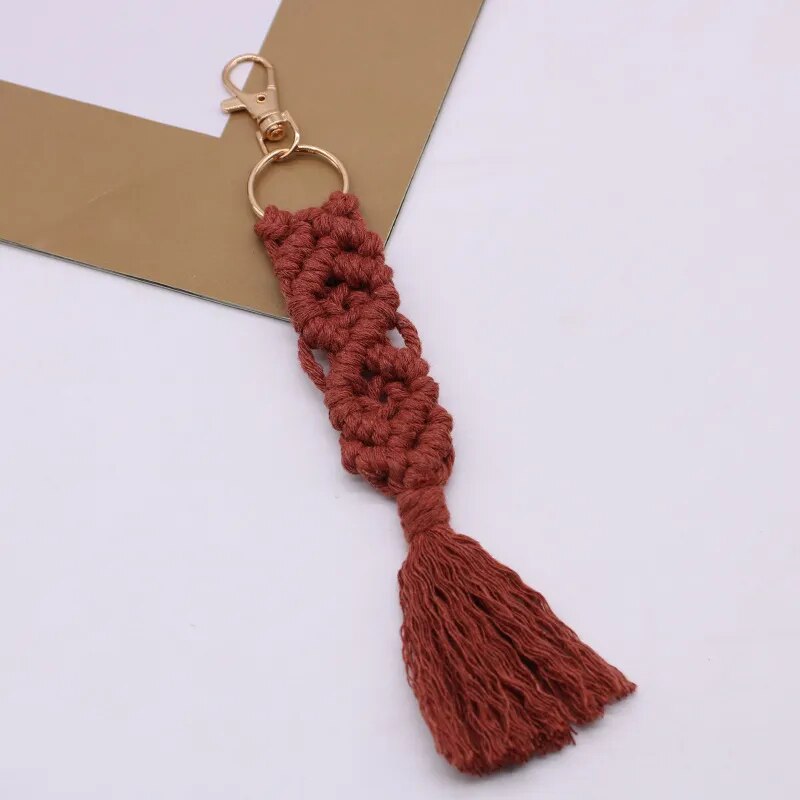 Feather Macrame Keychain