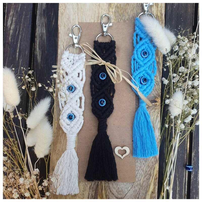 Beaded Macrame Keychain