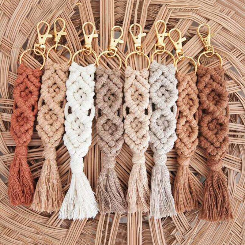 Feather Macrame Keychain