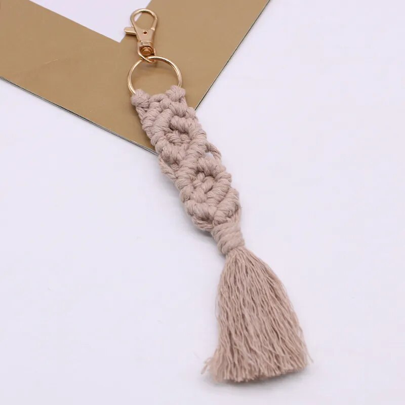 Feather Macrame Keychain