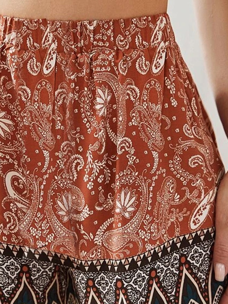 Volangihelmaiset boho shortsit, naisten hippivaatteet