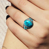 Boho Ring Silber & Türkis für Frauen