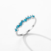 Boho Ring Türkis · Diamant-Akzente