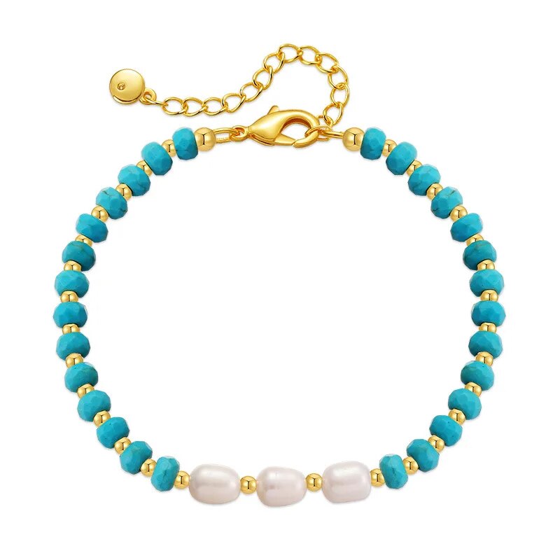 Turquoise & Gold Hippie Bracelet